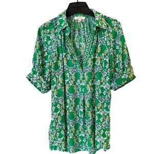 Max Studio Green Floral Blouse